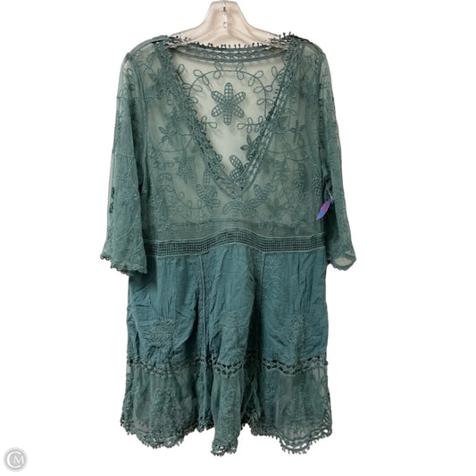 Tunic Short Sleeve By Clothes Mentor In Green, Size: L