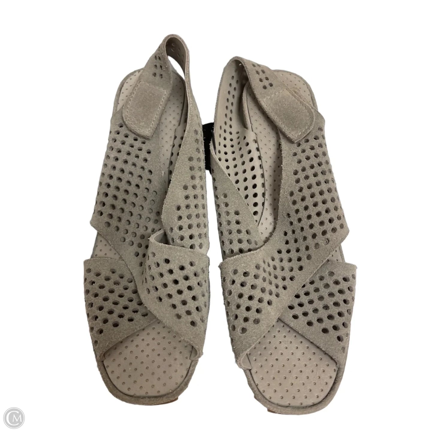 Sandals Heels Wedge By Cma In Grey, Size: 10.5