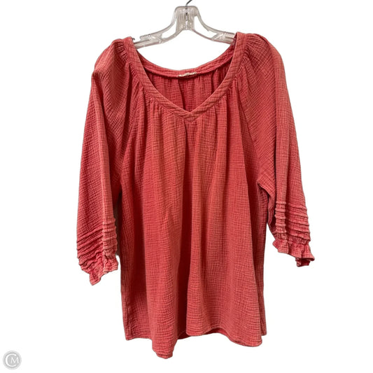 Top Long Sleeve By Easel In Orange, Size: L