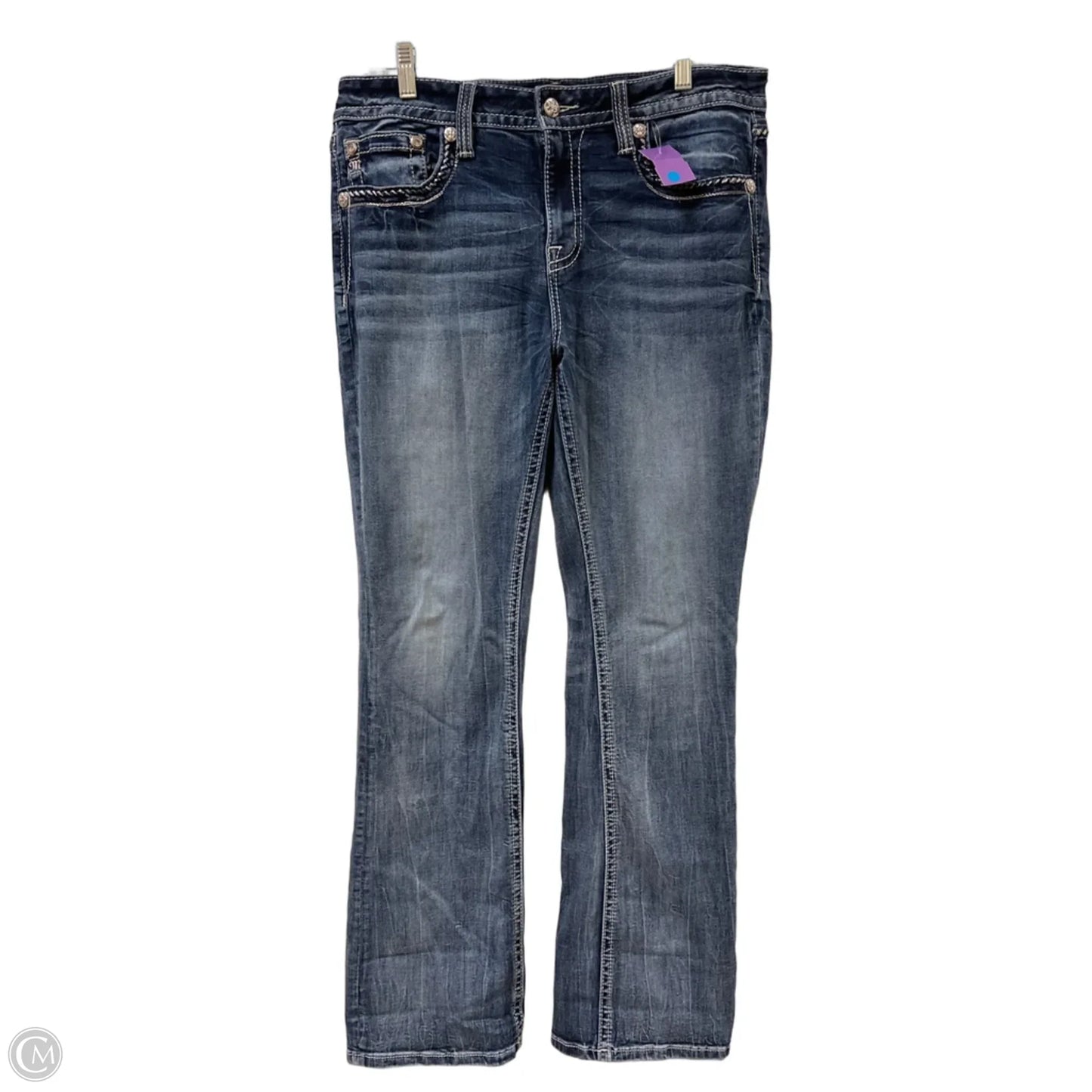 Jeans Boot Cut By Miss Me In Blue Denim, Size: 16