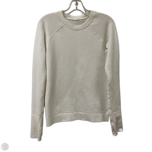 Athletic Top Long Sleeve Crewneck By Lululemon In White, Size: M