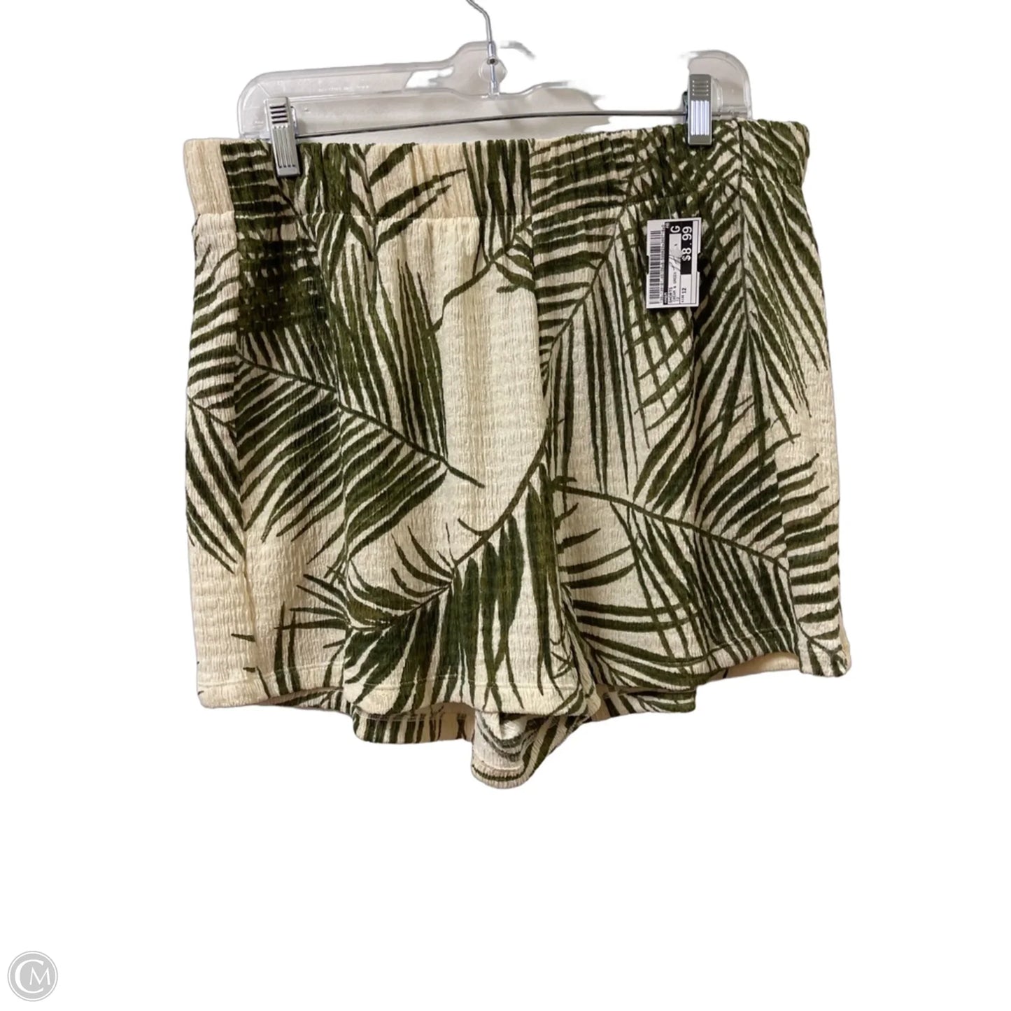 Shorts By H&m In Cream & Green, Size: 12