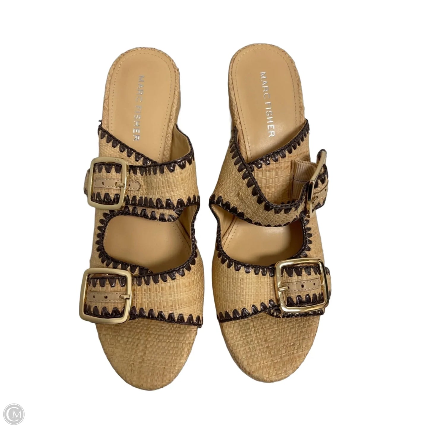 Sandals Heels Block By Marc Fisher In Tan, Size: 10
