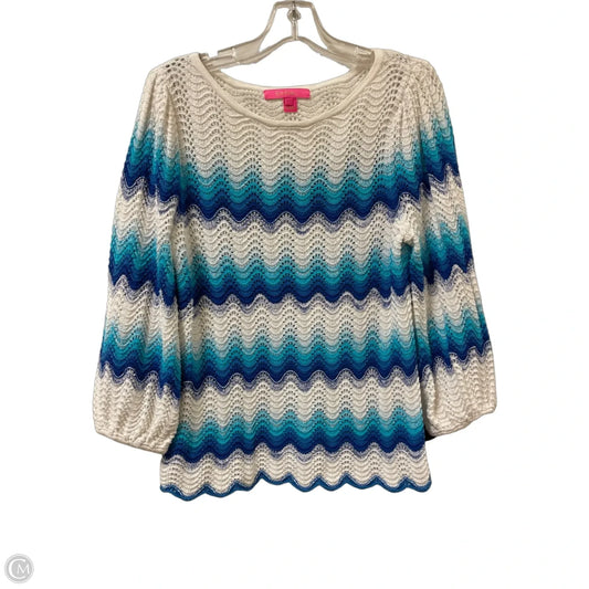Sweater Designer By Lilly Pulitzer In Blue & White, Size: L