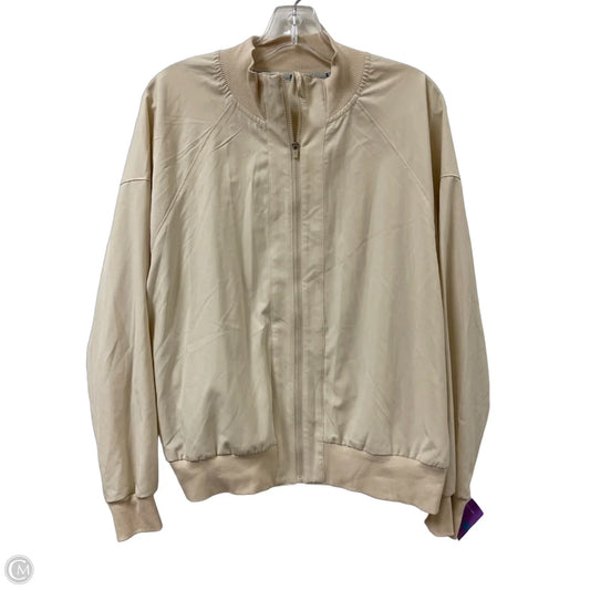 Athletic Jacket By Zelos In Cream, Size: M