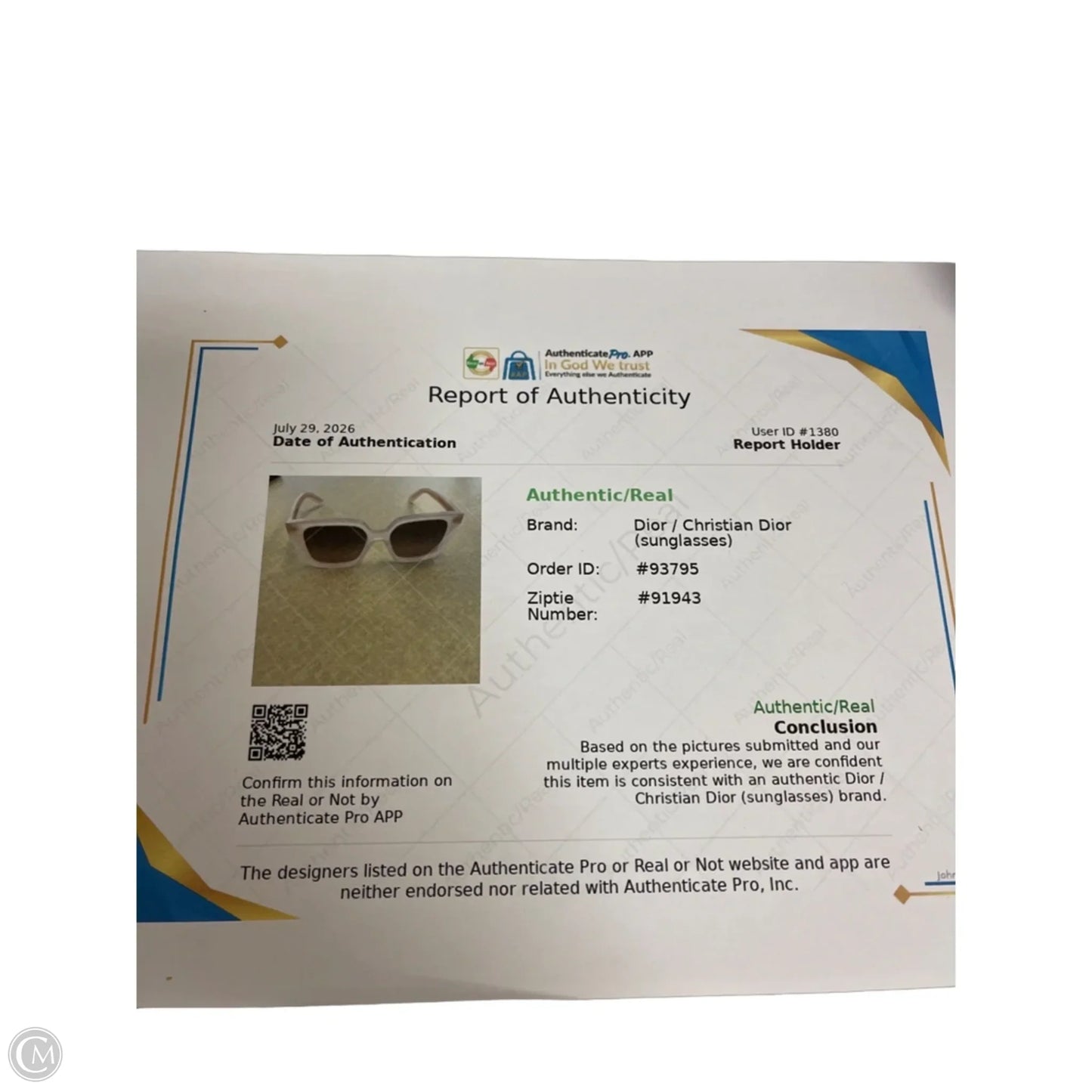 Sunglasses Luxury Designer By Dior, Size: