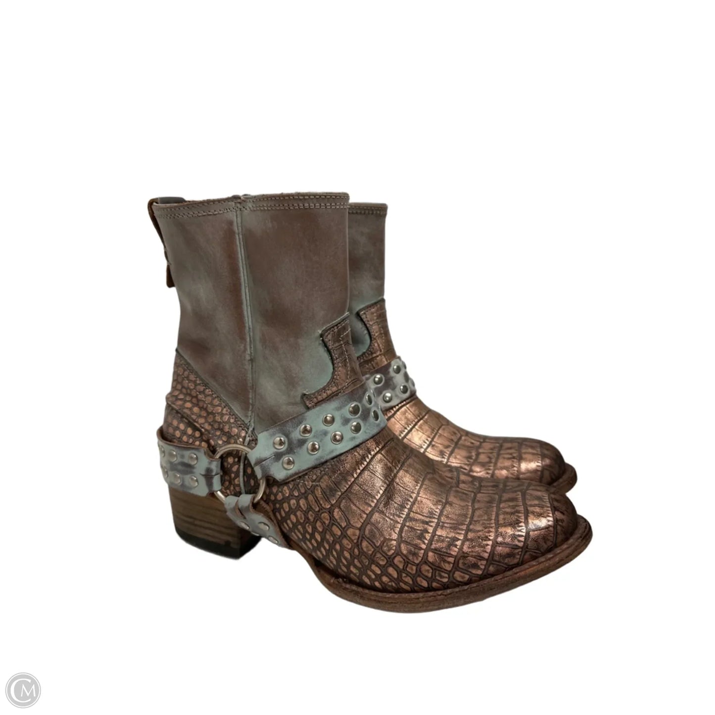 Boots Ankle Flats By Freebird In Bronze, Size: 10