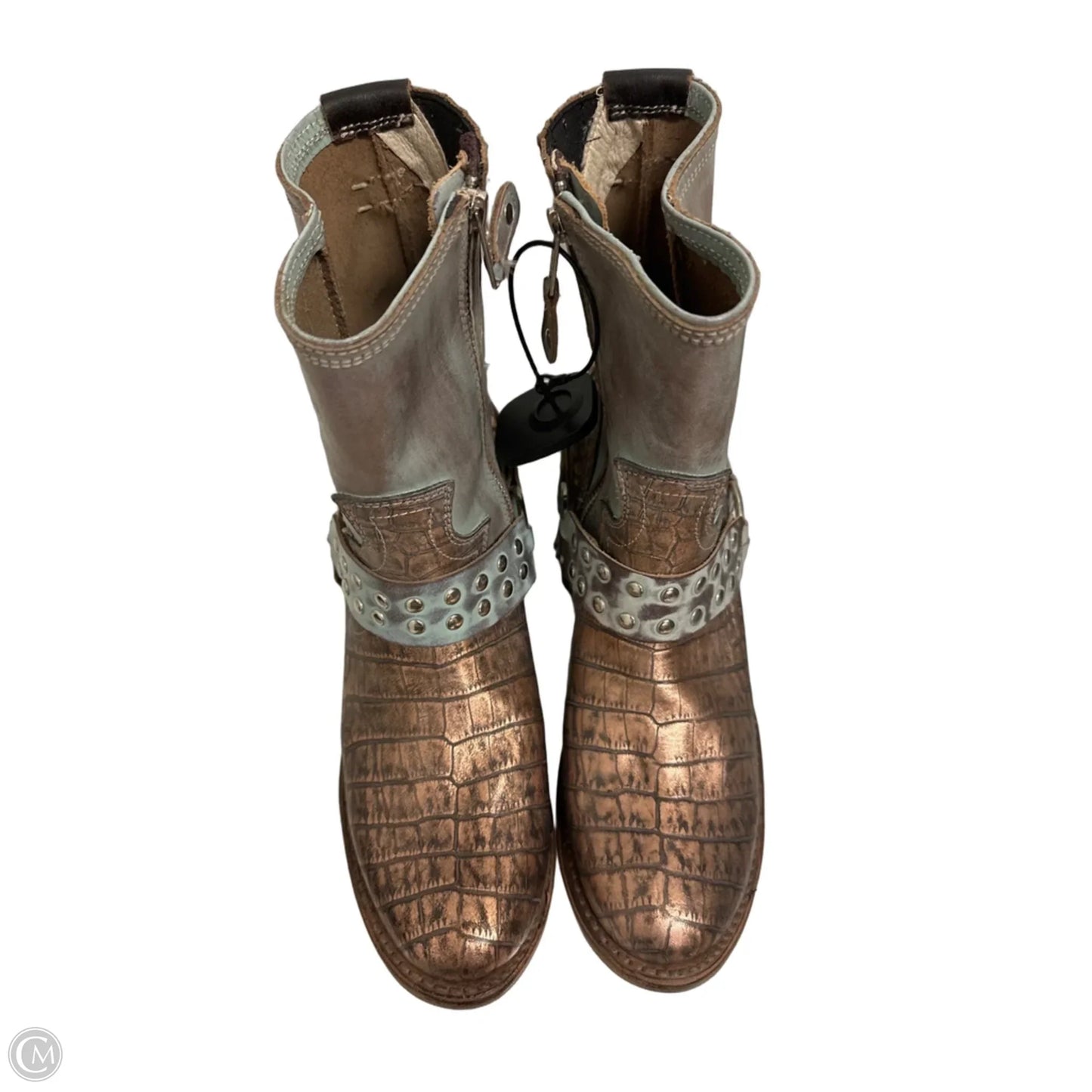 Boots Ankle Flats By Freebird In Bronze, Size: 10