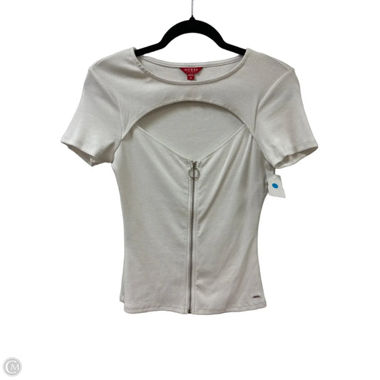 Top Short Sleeve By Guess In White, Size: M