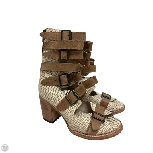 Boots Ankle Heels By Freebird In Cream, Size: 8