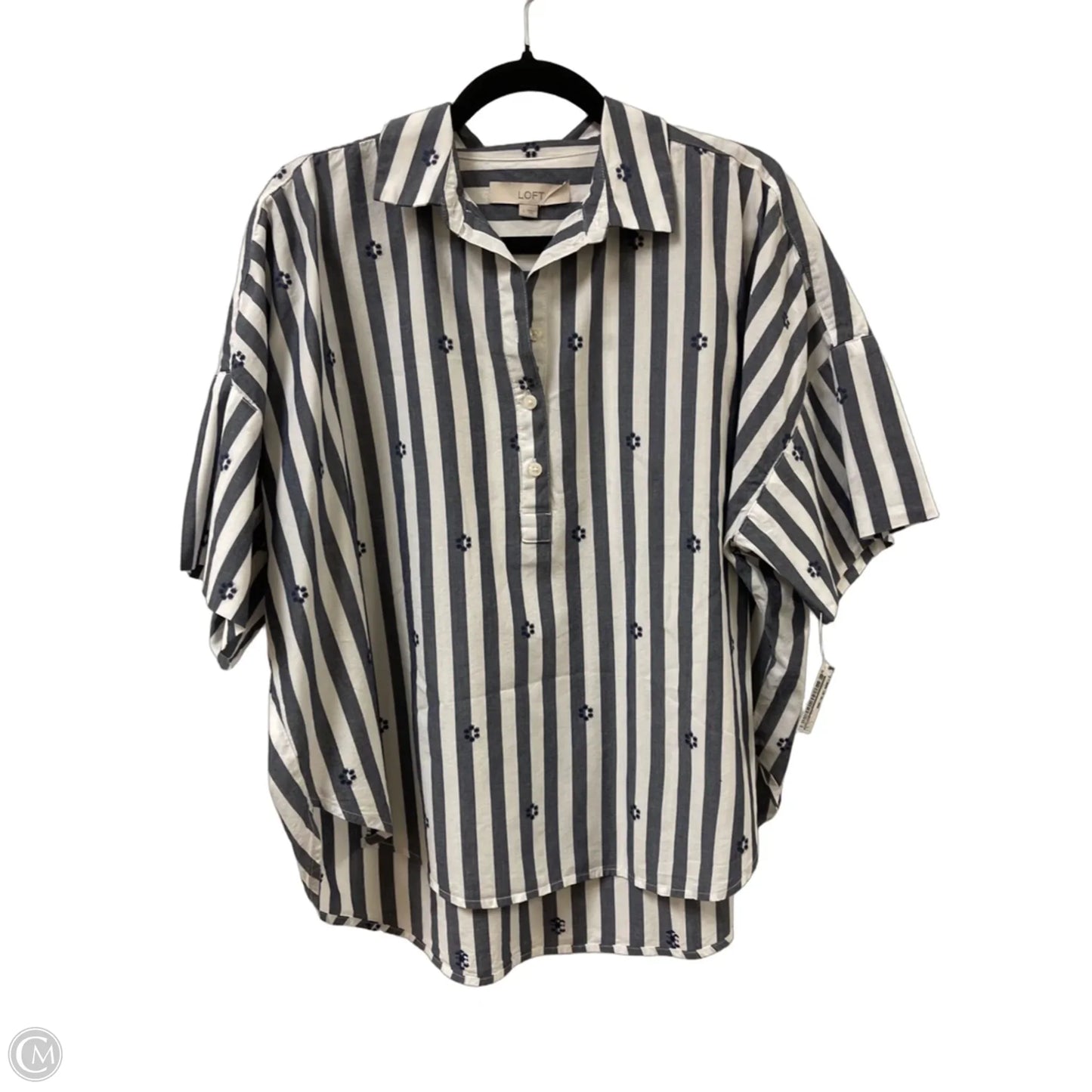 Blouse Short Sleeve By Loft In Blue, Size: S