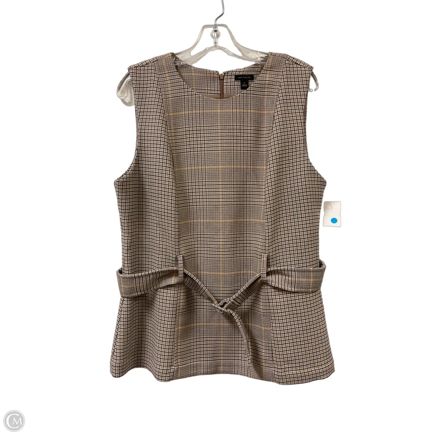 Blouse Sleeveless By Ann Taylor In Brown, Size: Xl