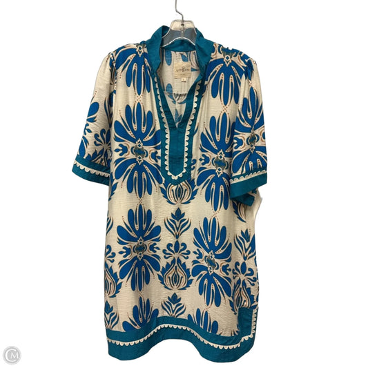 Dress Casual Short By Umgee In Blue & Cream, Size: L