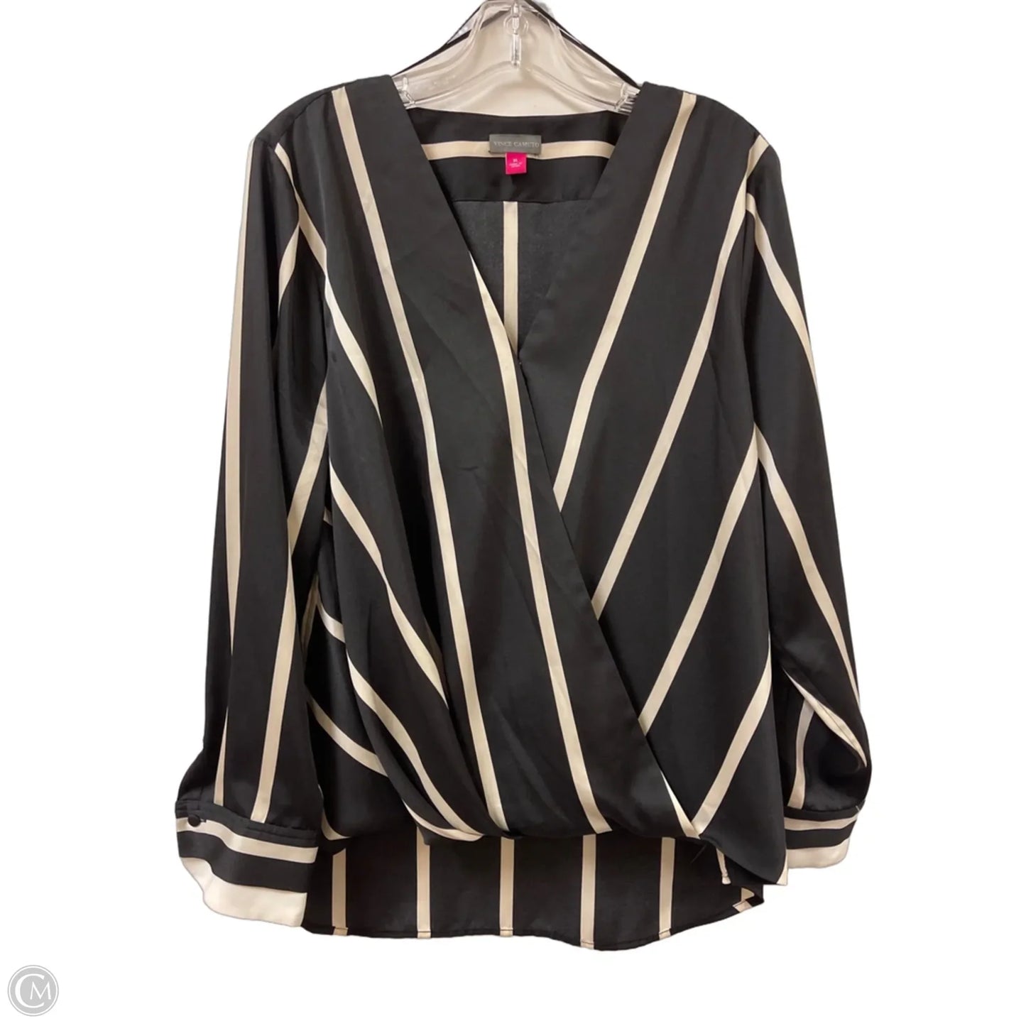 Blouse Long Sleeve By Vince Camuto In Black, Size: Xl
