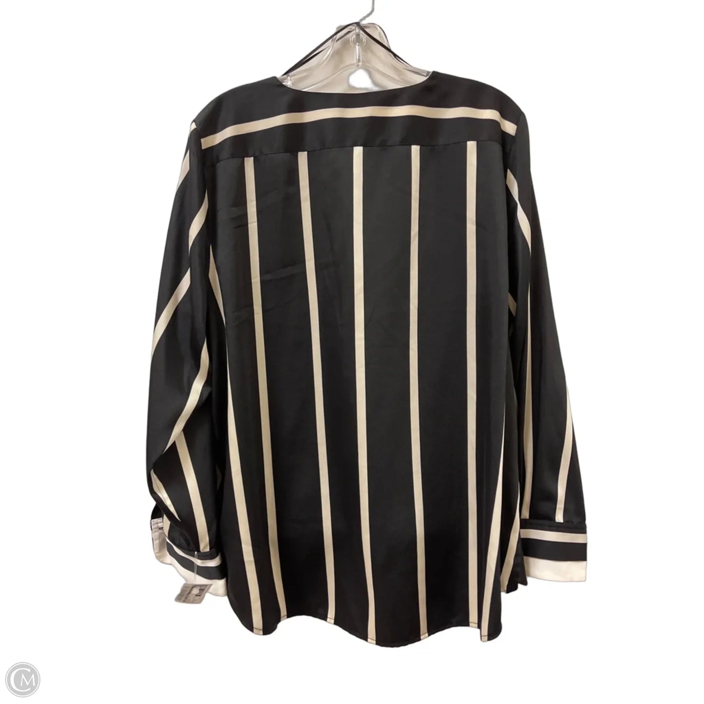 Blouse Long Sleeve By Vince Camuto In Black, Size: Xl