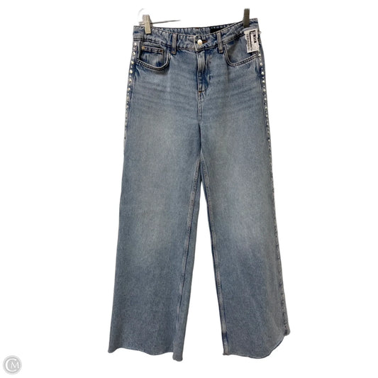 Jeans Wide Leg By Zara In Blue Denim, Size: 4