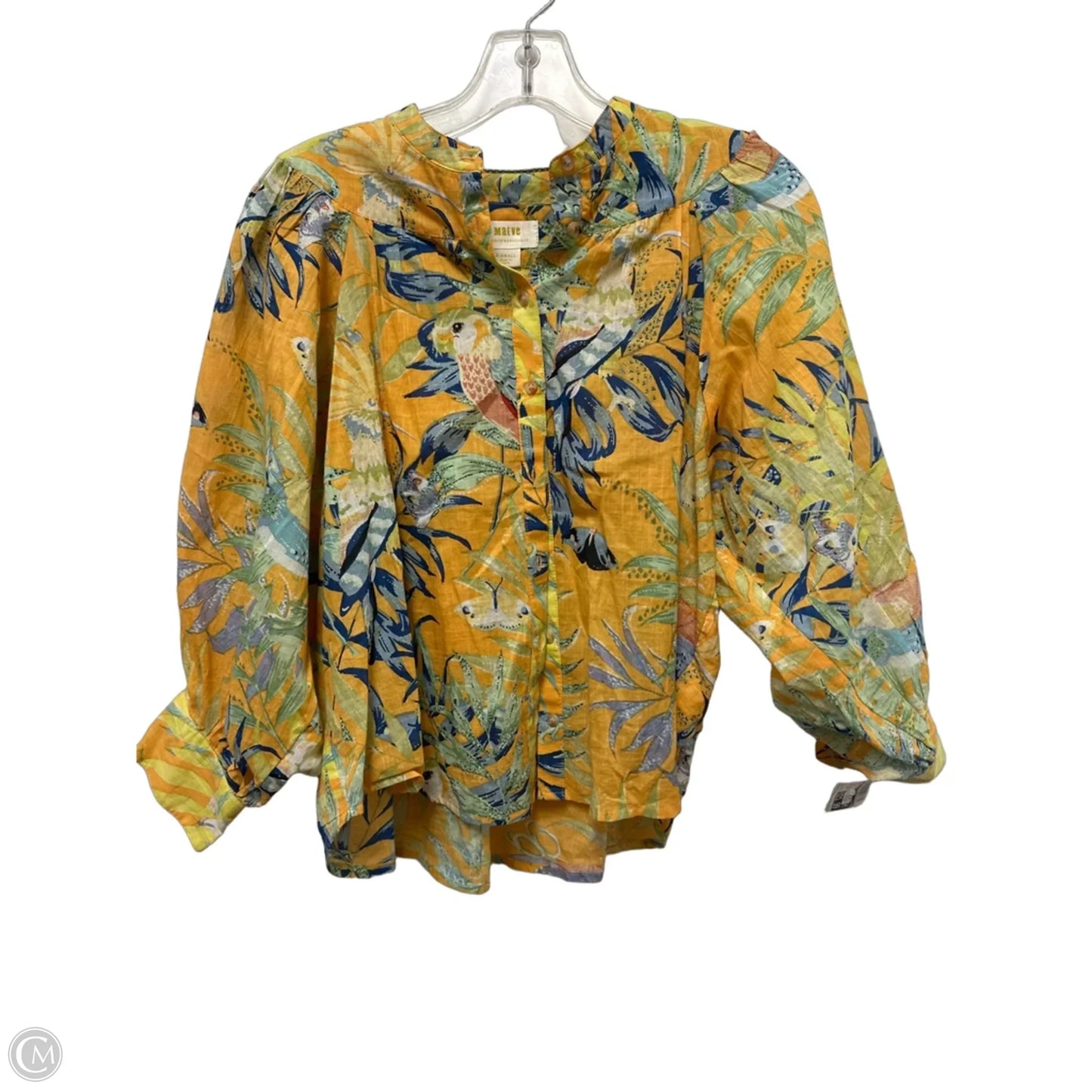 Blouse Long Sleeve By Maeve In Yellow, Size: Xs