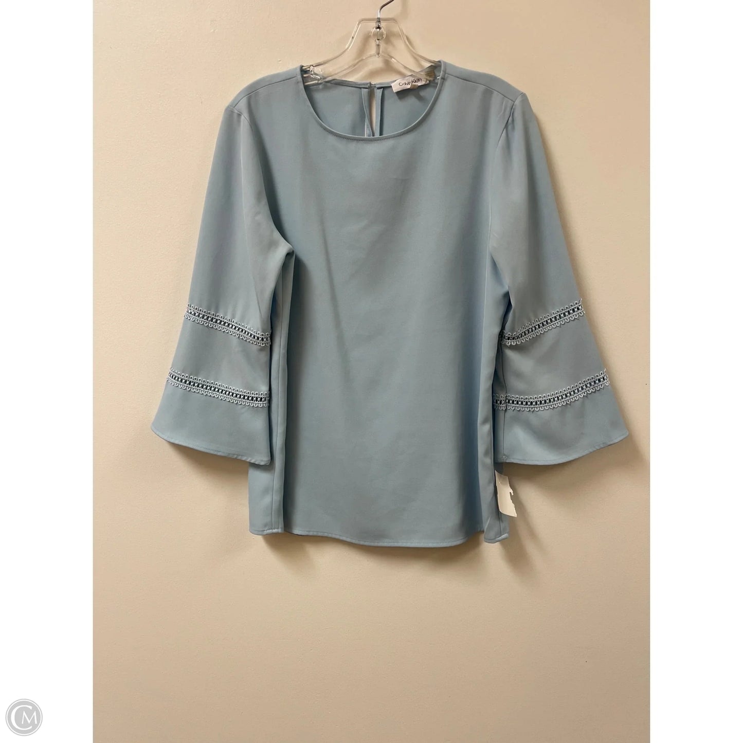 Top Long Sleeve By Calvin Klein In Blue, Size: M