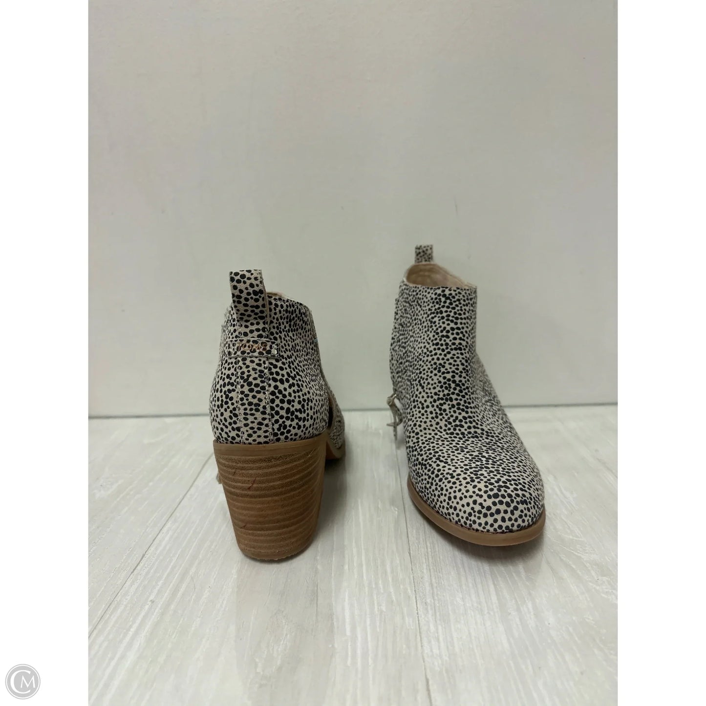 Boots Ankle Heels By Toms In Black & Cream, Size: 12