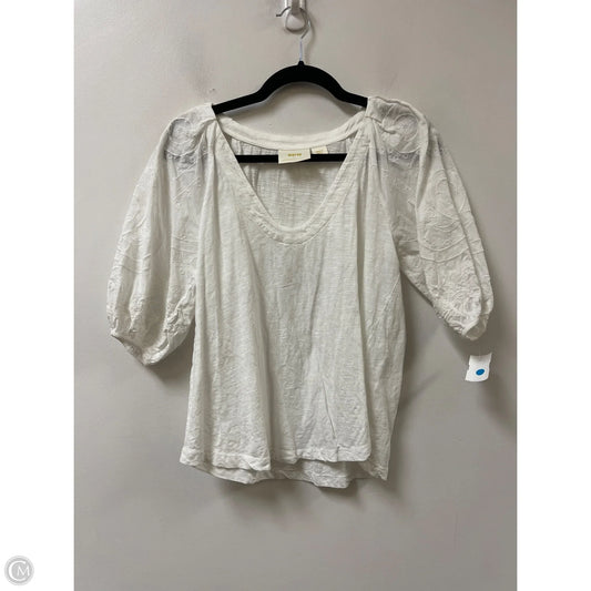 Top Short Sleeve By Anthropologie In White, Size: S