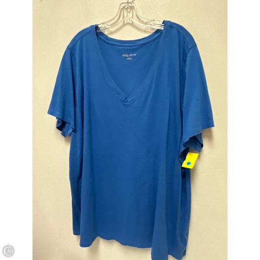 Top Short Sleeve By Ava & Viv In Blue, Size: 3x