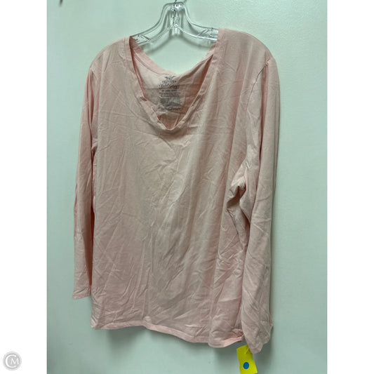 Top Long Sleeve By Faded Glory In Pink, Size: 4x