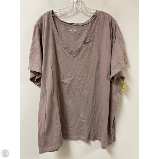 Top Short Sleeve By Ava & Viv In Brown, Size: 3x