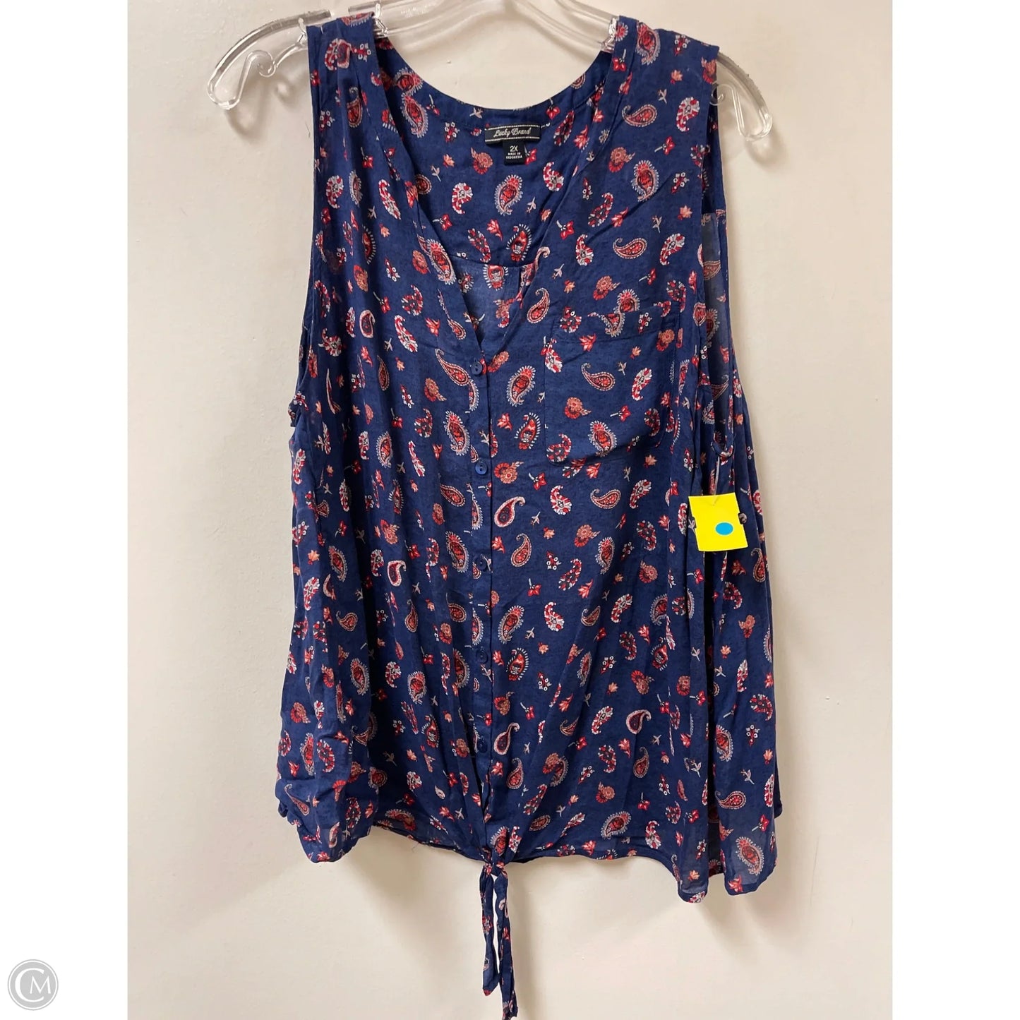 Top Sleeveless By Lucky Brand In Blue, Size: 2x