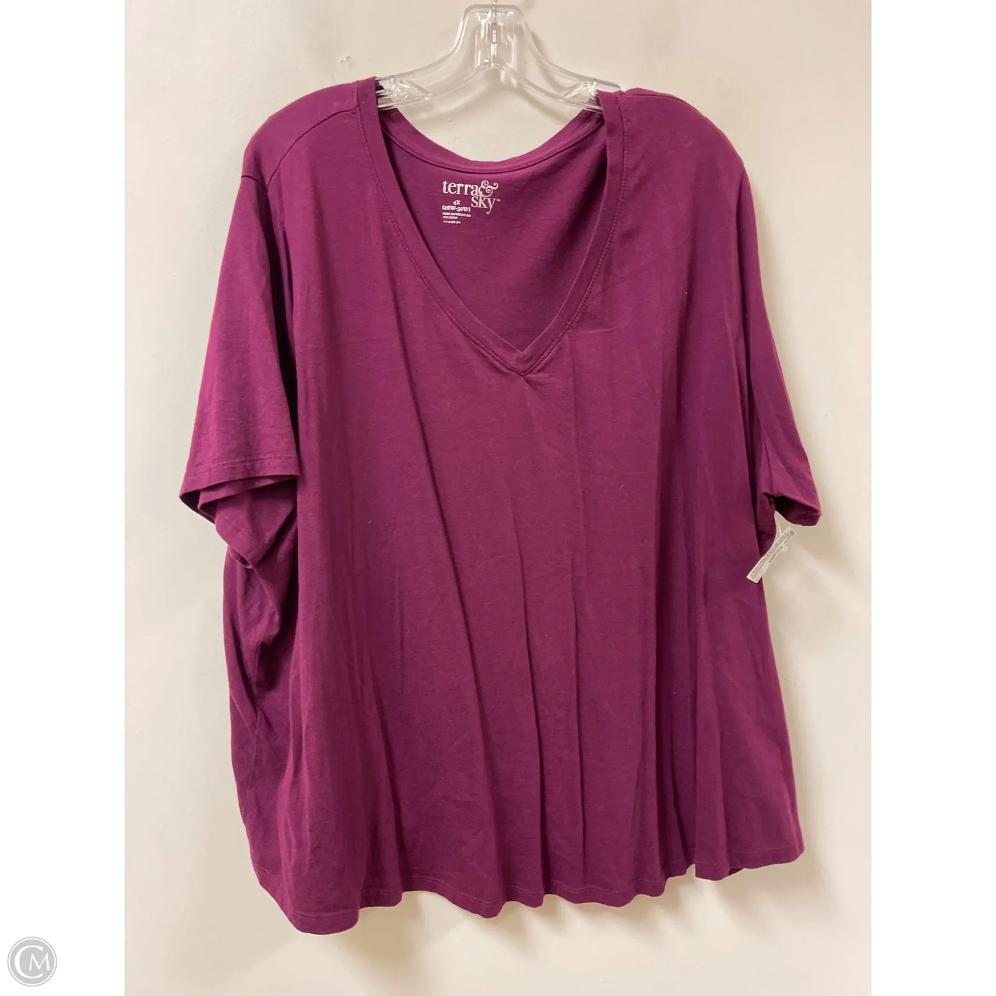 Top Short Sleeve By Terra & Sky In Purple, Size: 4x