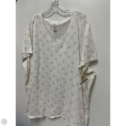 Top Short Sleeve By Sonoma In White, Size: 3x
