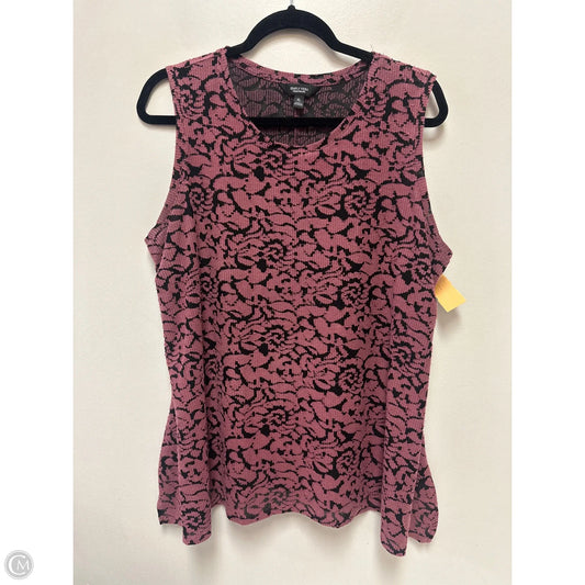 Top Sleeveless By Simply Vera In Pink, Size: Xl