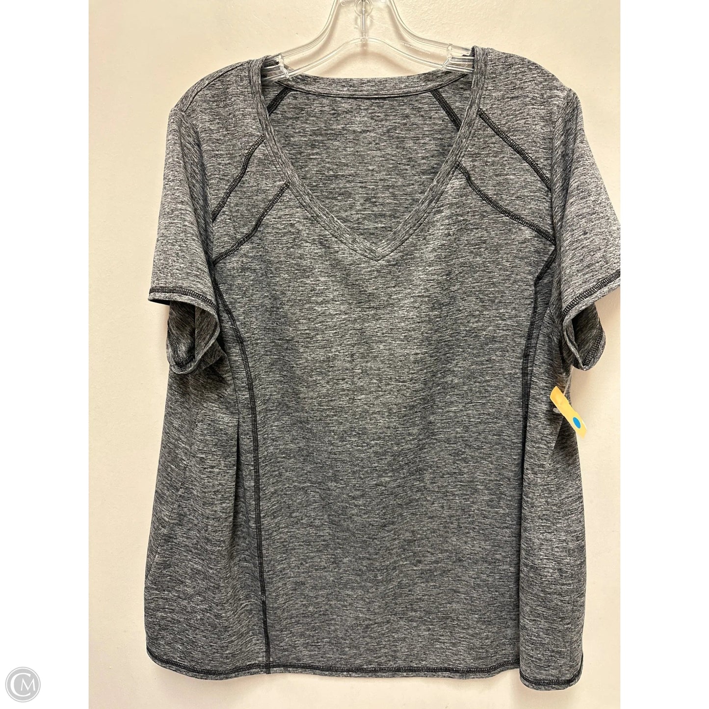 Athletic Top Short Sleeve By Clothes Mentor In Grey, Size: 1x