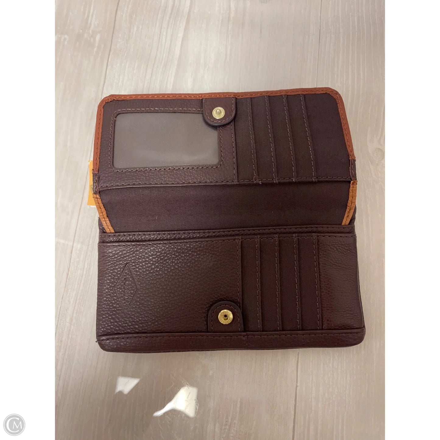 Wallet Leather By Fossil, Size: Medium