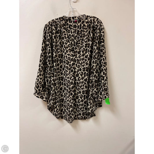 Top Long Sleeve By Vince Camuto In Animal Print, Size: 3x