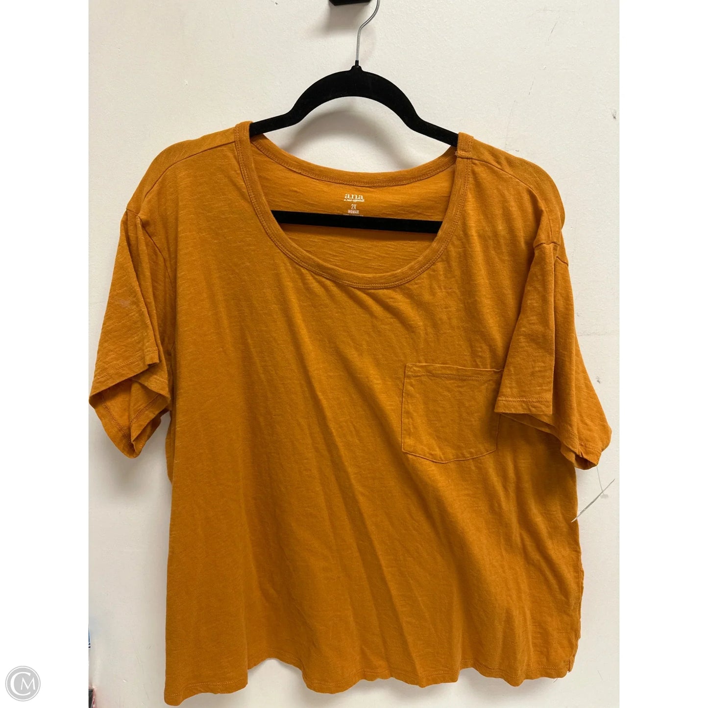 Top Short Sleeve By Ana In Yellow, Size: 2x