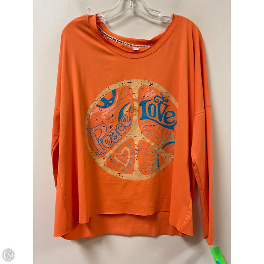 Top Long Sleeve By Exclusive In Orange, Size: 2x