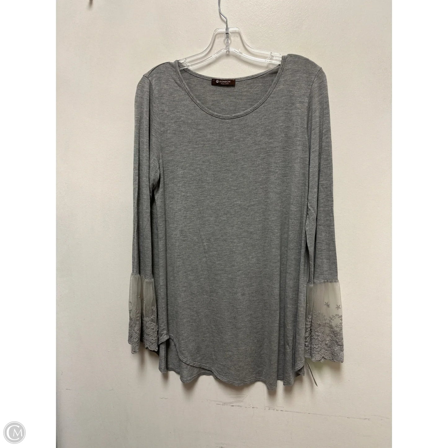 Tunic Long Sleeve By Bombom In Grey, Size: S