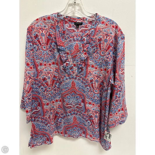 Top Long Sleeve By Talbots In Red, Size: L