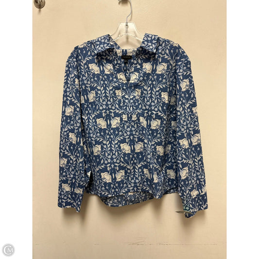 Top Long Sleeve By Talbots In Blue, Size: L