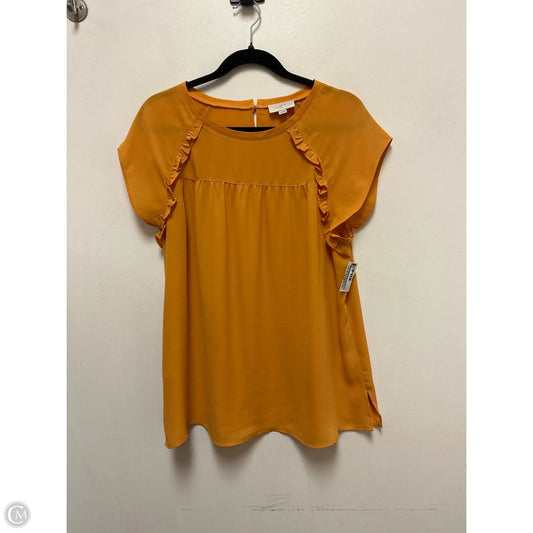 Top Short Sleeve By Loft In Yellow, Size: L