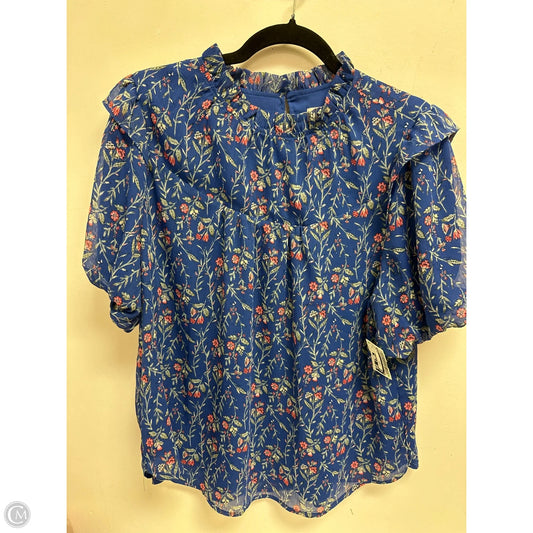 Top Short Sleeve By Loft In Blue, Size: L