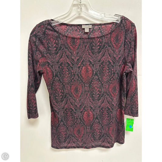Top Long Sleeve By J. Jill In Black & Red, Size: S