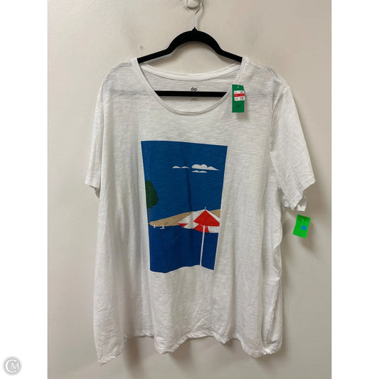 Top Short Sleeve By Dip In White, Size: 3x