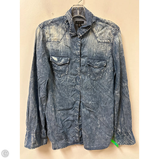 Blouse Long Sleeve By True Religion In Blue, Size: M