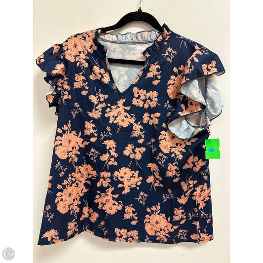 Top Short Sleeve By Shein In Navy, Size: Xl