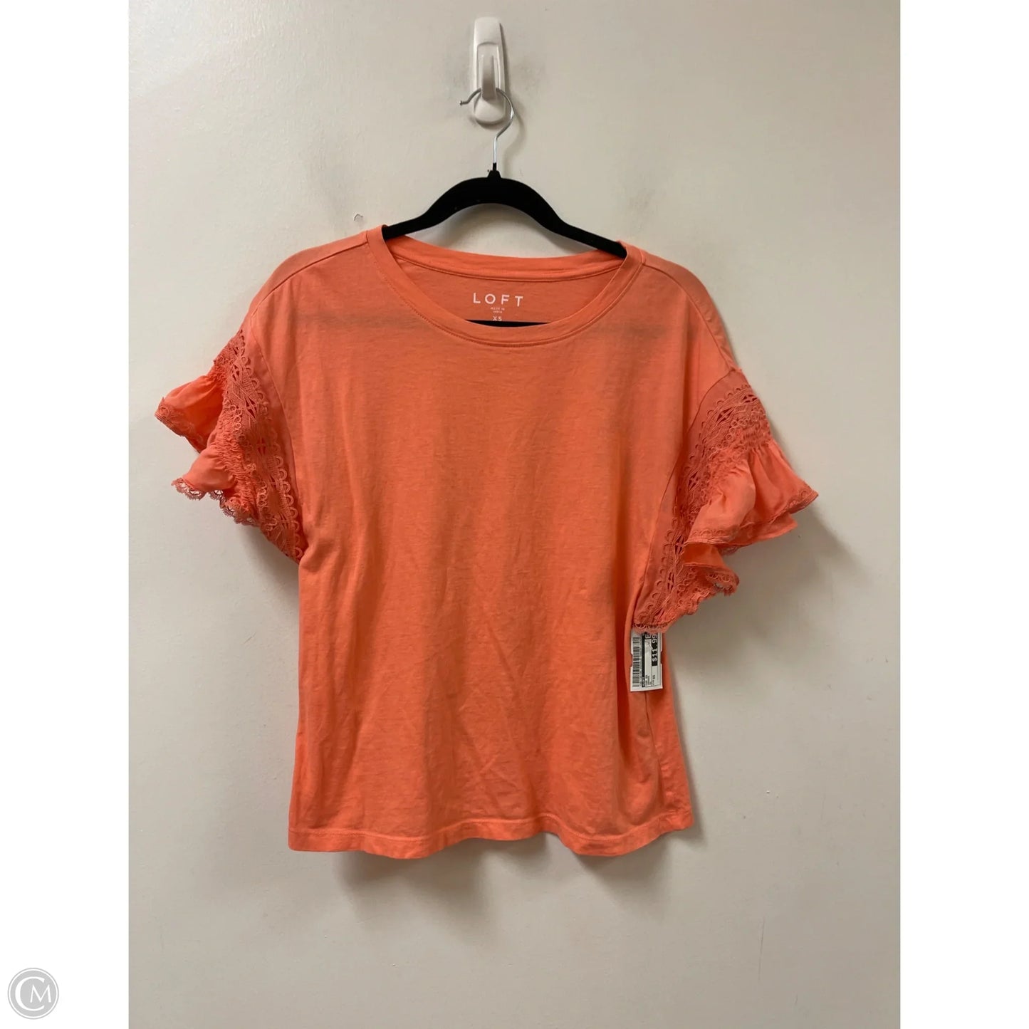 Top Short Sleeve By Loft In Orange, Size: Xs