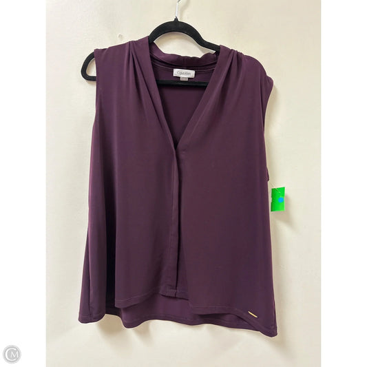 Top Sleeveless By Calvin Klein In Purple, Size: 1x