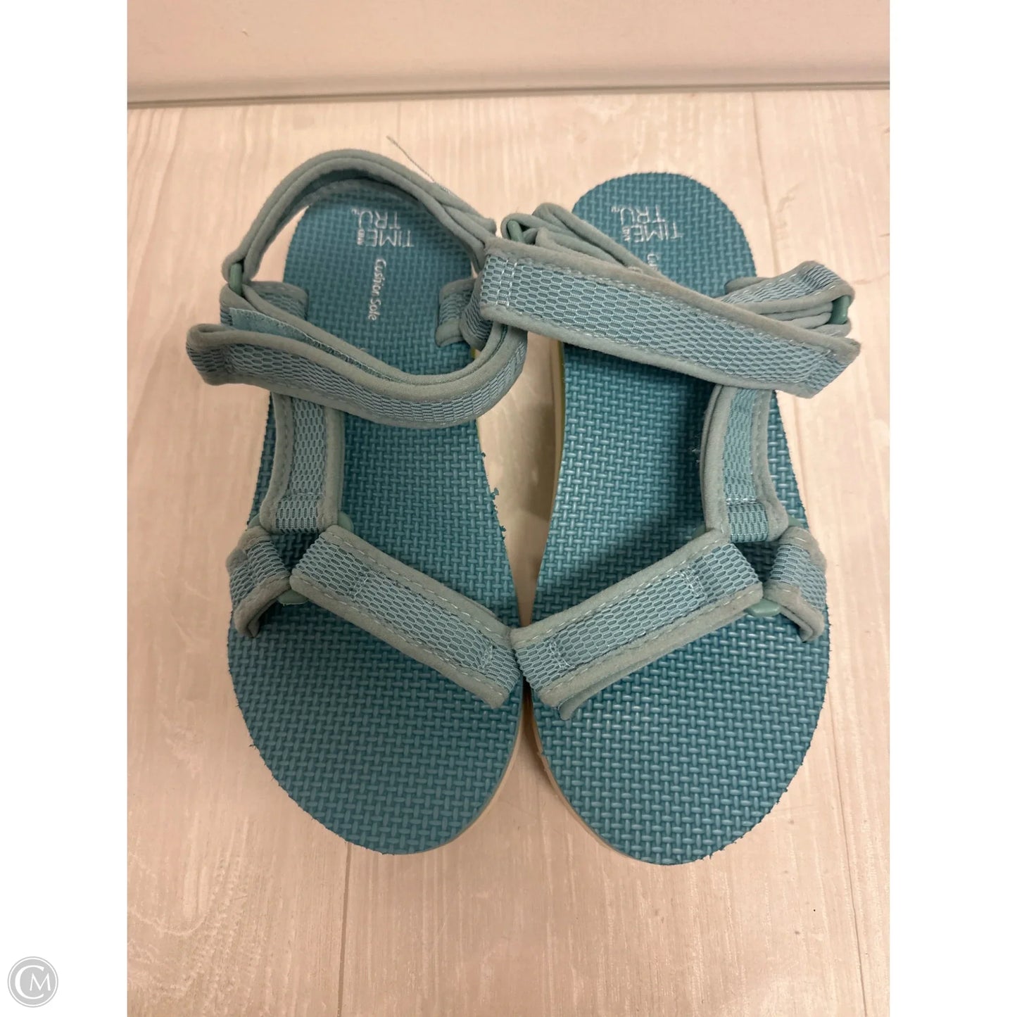 Sandals Flats By Time And Tru In Blue, Size: 6