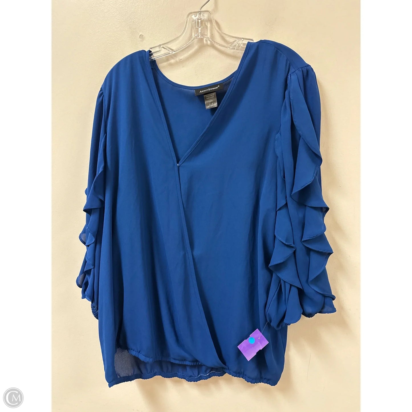 Top Long Sleeve By Ashley Stewart In Blue, Size: 1x