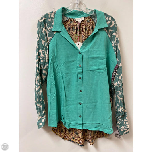 Blouse Long Sleeve By Umgee In Green, Size: L